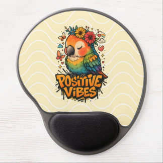 “Positive Vibes” Parrot Gel Mouse Pad