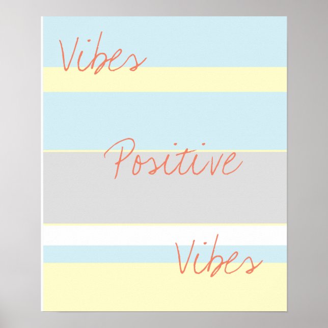 Positive Vibes Pastel Colors A3 Poster (Front)