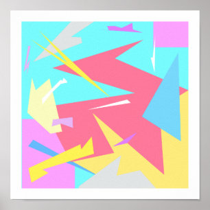 Positive Vibes Pastel Colors Abstract Art Poster