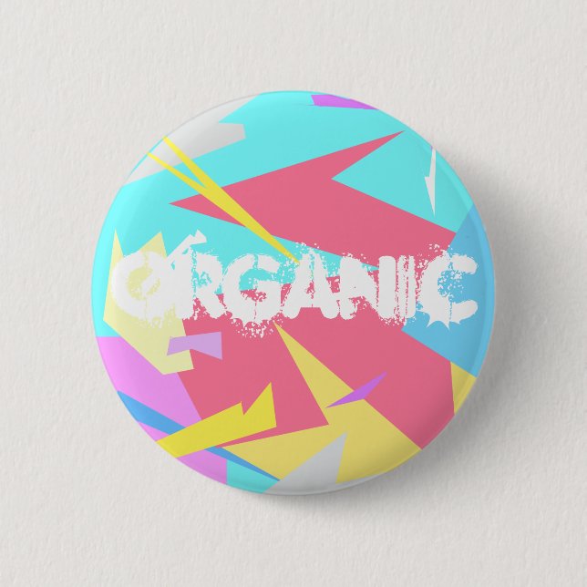 Positive Vibes Pastel Colours Abstract Button (Front)