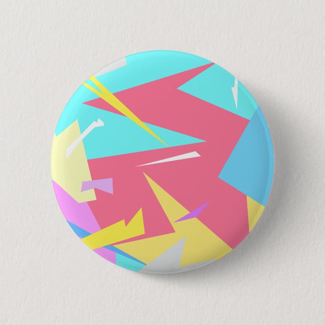 Positive Vibes Pastel Colours Abstract Button (Front)