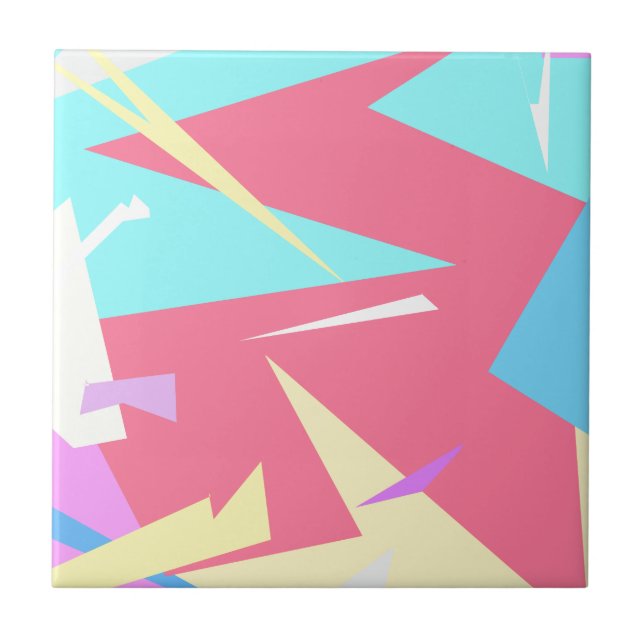Positive Vibes Pastel Colours Abstract Ceramic Tile (Front)
