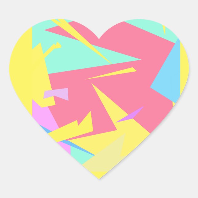 Positive Vibes Pastel Colours Abstract Heart Sticker (Front)