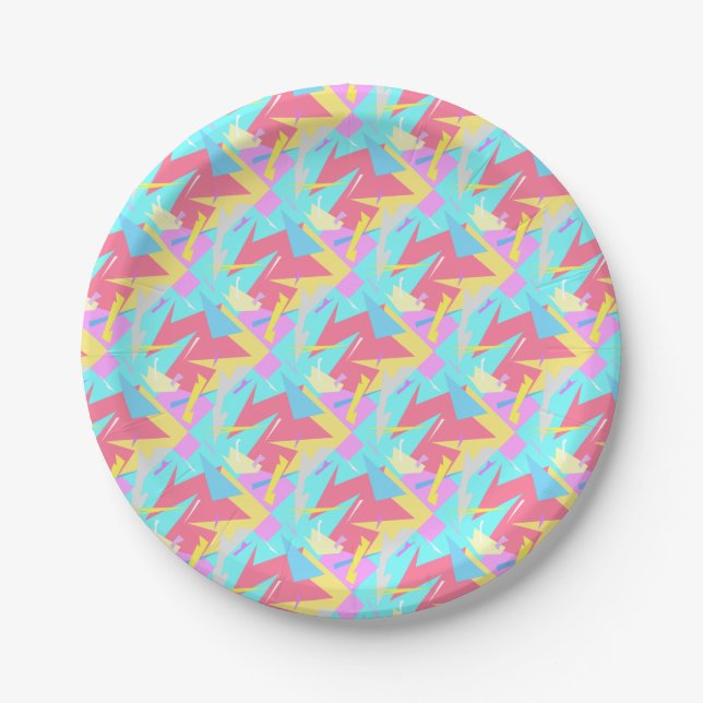 Positive Vibes Pastel Colours Abstract Paper Plates (Front)