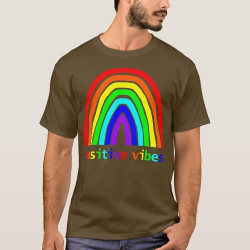 Positive Vibes Rainbow T_Shirt