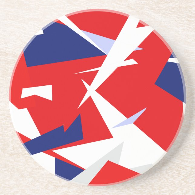 Positive Vibes Red Blue White Coaster (Front)