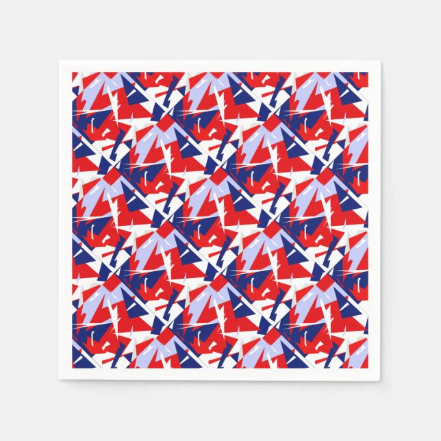 Positive Vibes Red Blue White Napkins (Front)