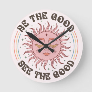 Positive Vibes Round Clock