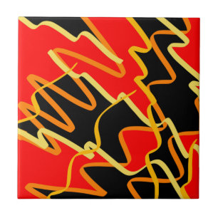 Positive Vibes Splash of Color Happy Abstract Art Ceramic Tile