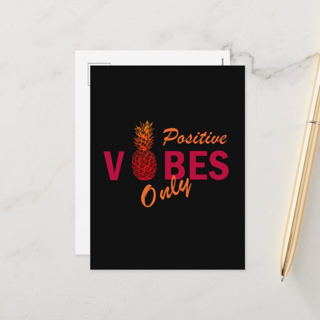 Positive vibes summer holiday postcard (Front/Back In Situ)