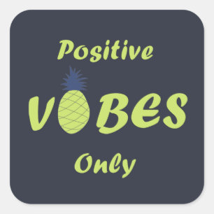 Positive vibes summer holiday square sticker