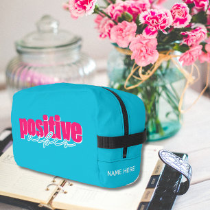 Positive Vibes Teal & Pink Personalized Toiletry Dopp Kit