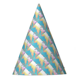 Positive Vibes Tropical Palm Trees Party Hat