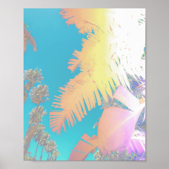 Positive Vibes Tropical Palm Trees Poster (Front)