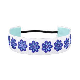 Positive Vibes with Blue Floral Evil Eye Amulets Athletic Headband