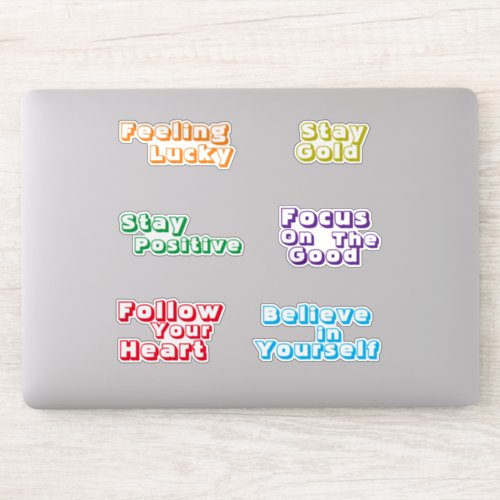 Positive Vibrant Cute Retro Typography Custom Cut Sticker