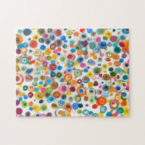 Positive Vibrations _ Colorful Abstract Circle Art Jigsaw Puzzle