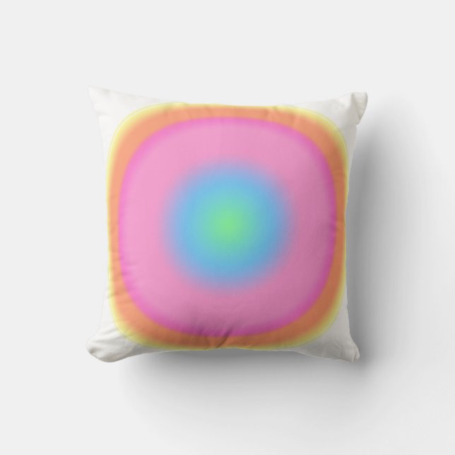Positive Vibrations - Colorful Gradient  Throw Pillow (Front)