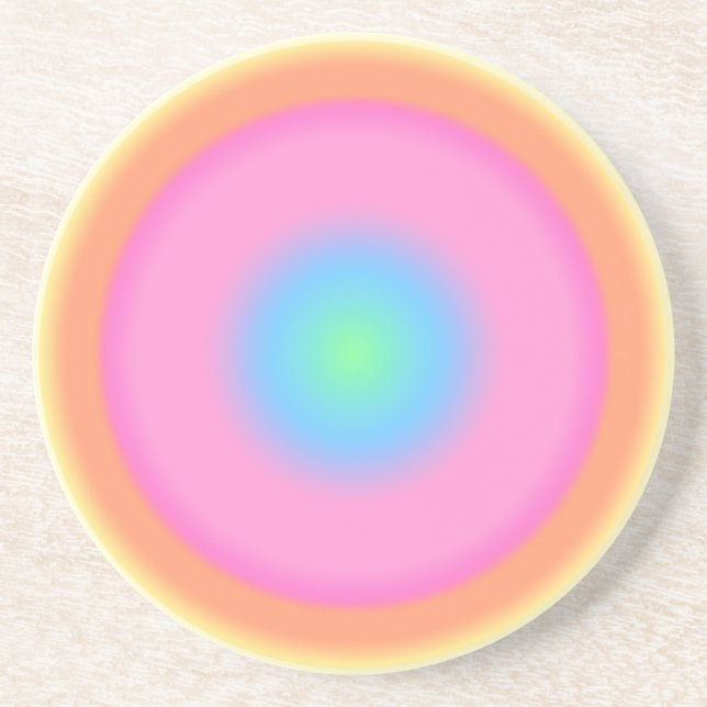 Positive Vibrations - Colorful Radial Gradient  Coaster (Front)