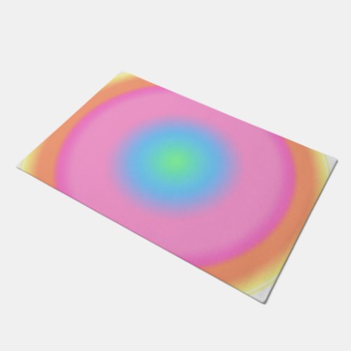 Positive Vibrations _ Colorful Radial Gradient  Doormat