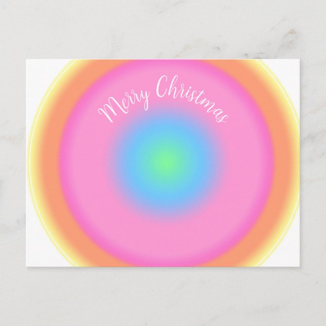 Positive Vibrations - Colorful Radial Gradient    Holiday Postcard (Front)