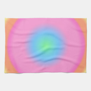 Positive Vibrations - Colorful Radial Gradient   Kitchen Towel