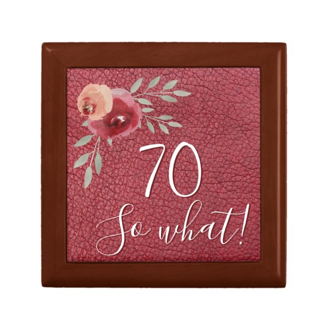 Positive Watercolor Roses Floral 70th Birthday  Gift Box (Front)