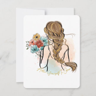 positive women girl allow yourself grow holiday card