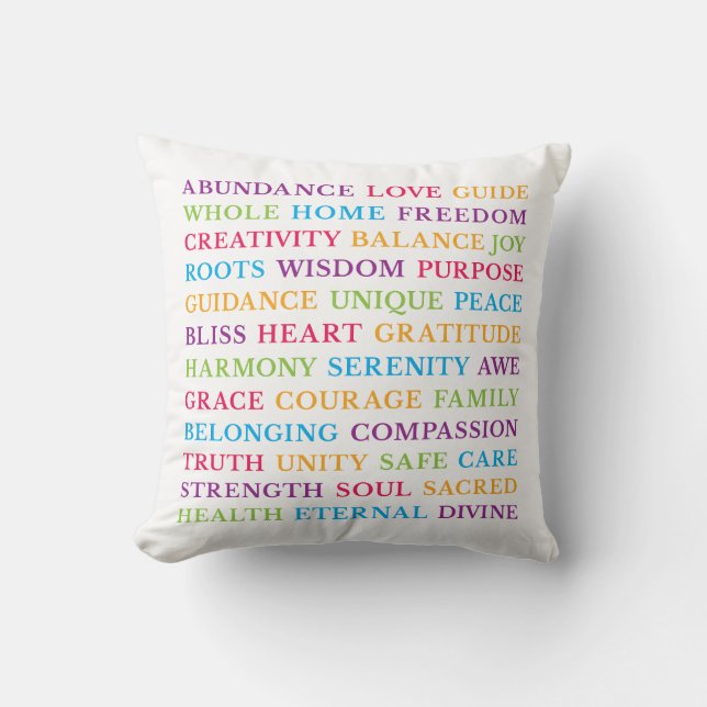 Positive Word Play Throw Pillow (Front)
