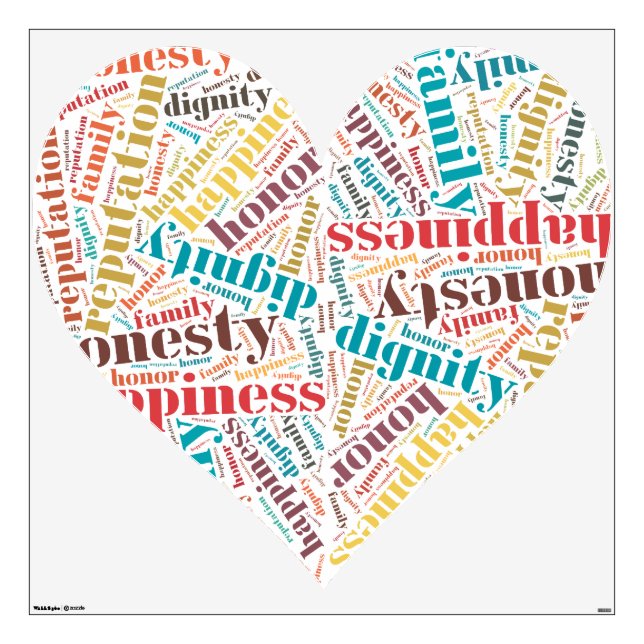 Positive words cloud wall sticker (Front)