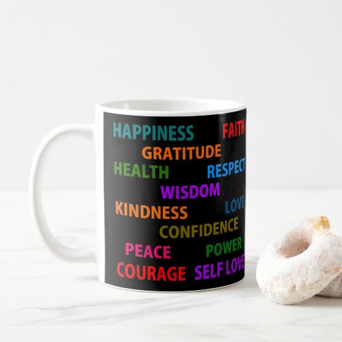 Positive words coffee mug