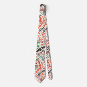 Positive words design neck tie