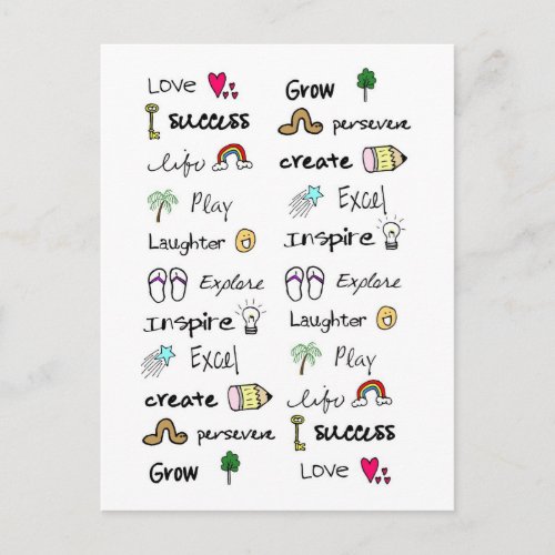 Positive Words Post Cards