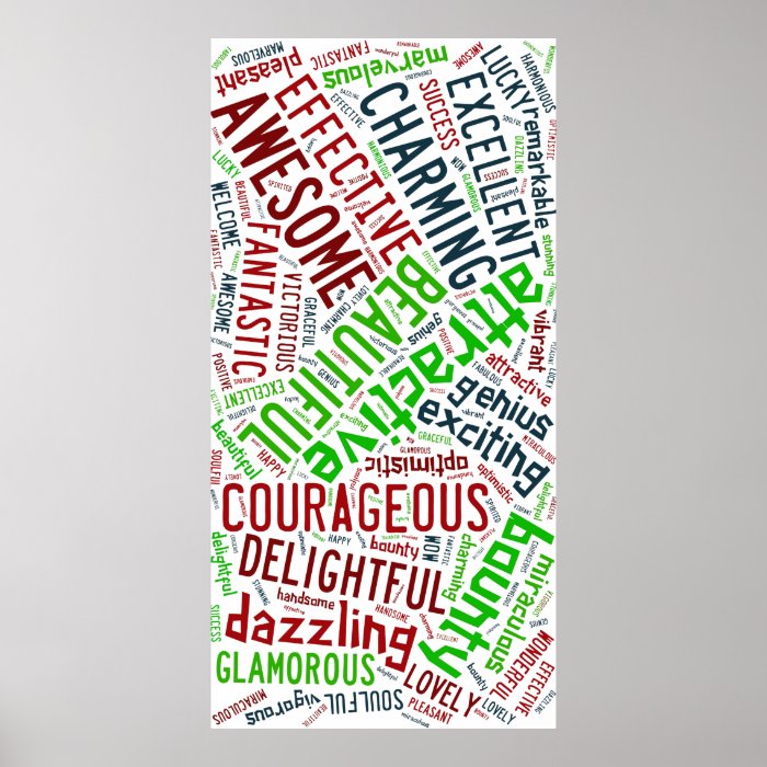 Positive words poster