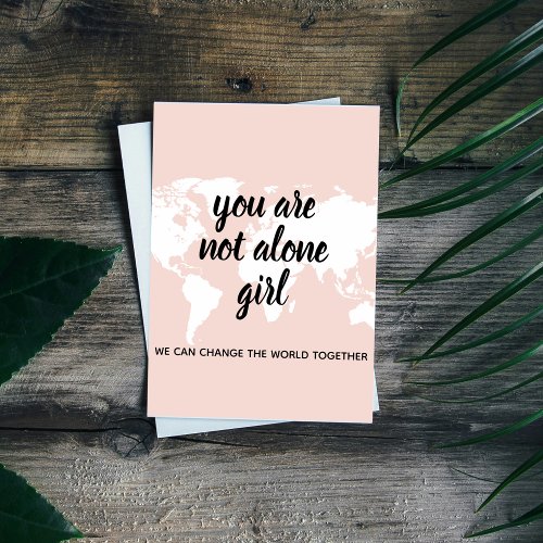 Positive You Are Not Alone Girl Motivation Quote Holiday Card