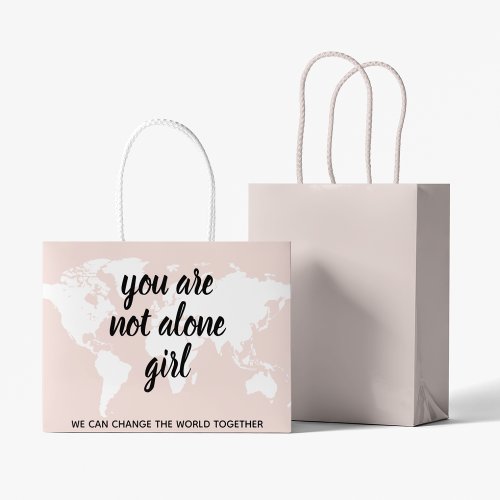 Positive You Are Not Alone Girl Motivation Quote Large Gift Bag