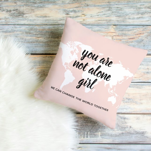 Positive You Are Not Alone Girl Motivation Quote Outdoor Pillow (Creator Uploaded)