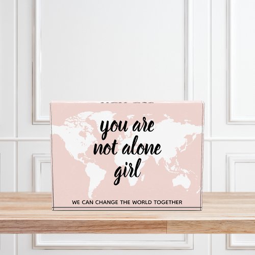 Positive You Are Not Alone Girl Motivation Quote Photo Block