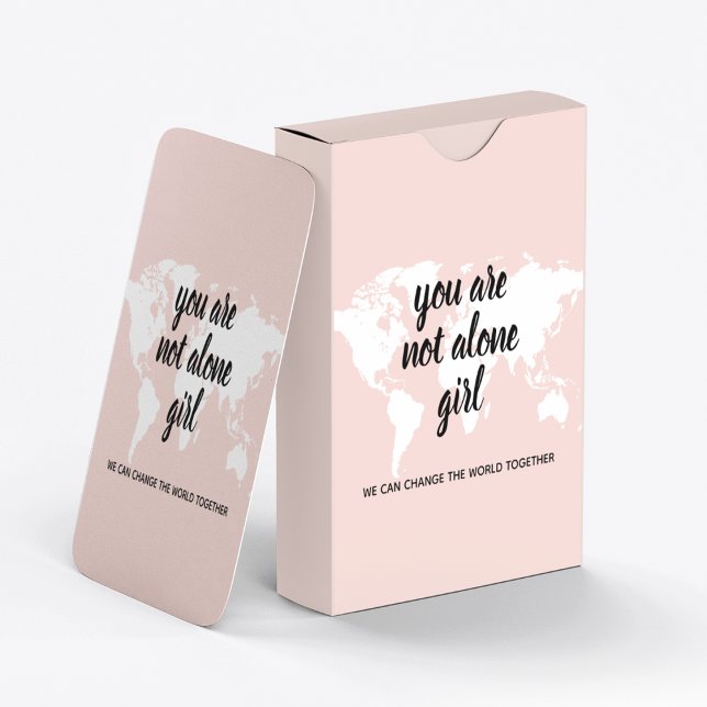 Positive You Are Not Alone Girl Motivation Quote Poker Cards (Creator Uploaded)