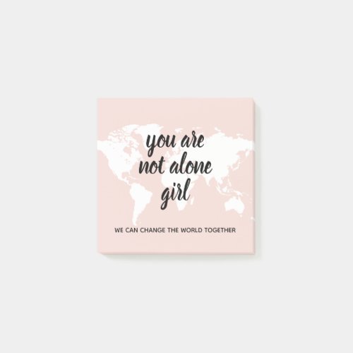 Positive You Are Not Alone Girl Motivation Quote Post_it Notes