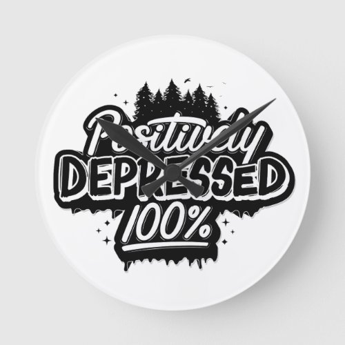 Positively Depressed Wall Clock