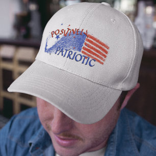 POSITIVELY PATRIOTIC LOVE AMERICA FLAG  TRUCKER HAT