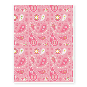 Positively Pink Paisley Temporary Tattoos
