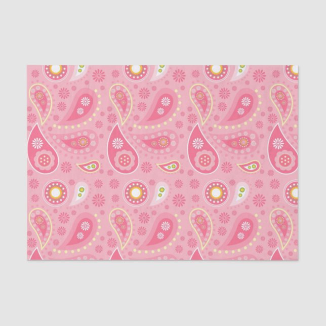 Positively Pink Paisley Tissue Paper (Front)