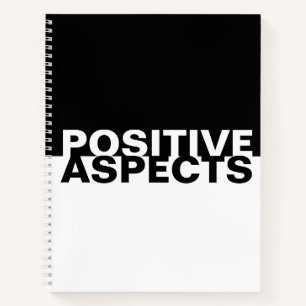 Positivity Black White Minimalist Gratitude Notebook