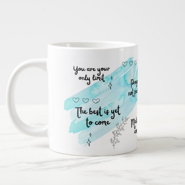 Positivity Boost Blue Specialty Mug (Left)