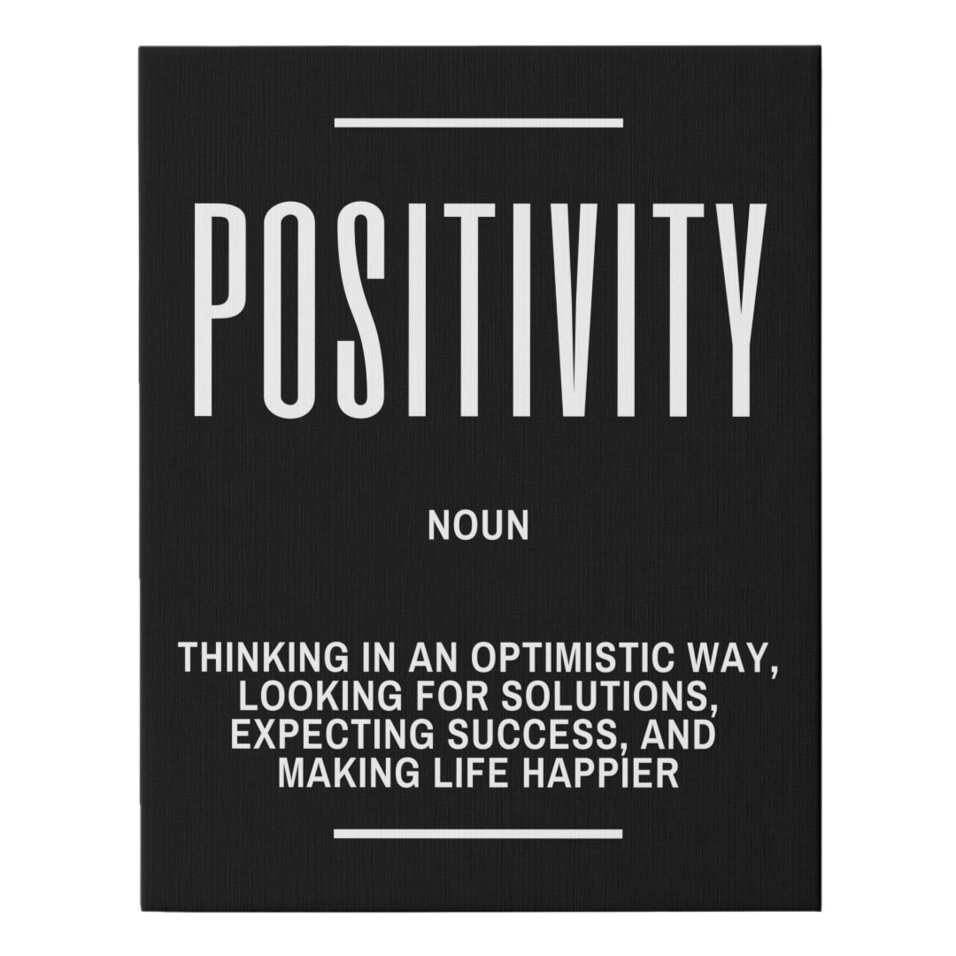 Positivity Definition Quote Faux Canvas Print Zazzle