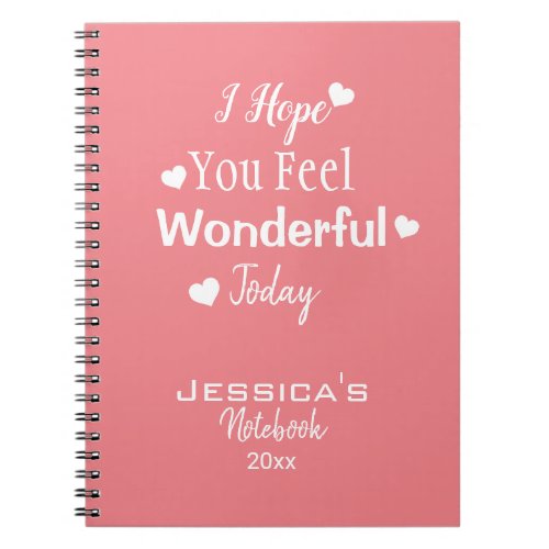 Positivity Inspirational Quotes Rose Gold Custom Notebook