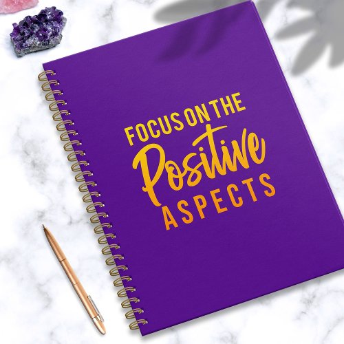 Positivity Law of Attraction Trendy Purple Slogan Notebook