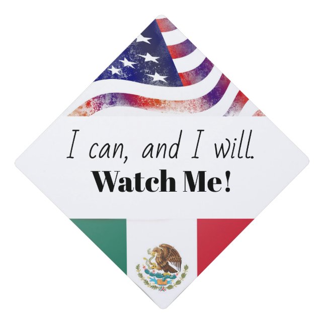 Positivity Mexican American  Inspirational  Graduation Cap Topper (Front)